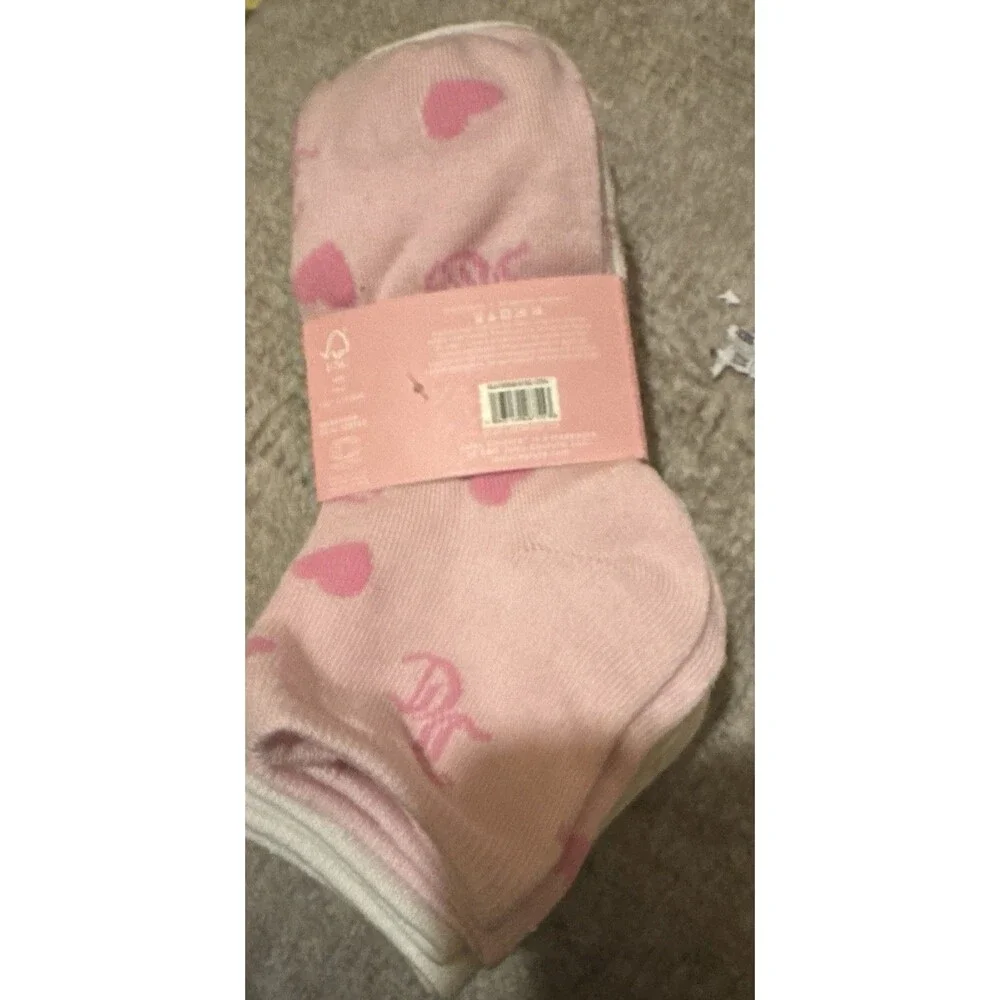 NWT Juicy Couture Pack Of 8 Pairs Of Quarter Socks - Shoe Sz 4-10 - Hearts